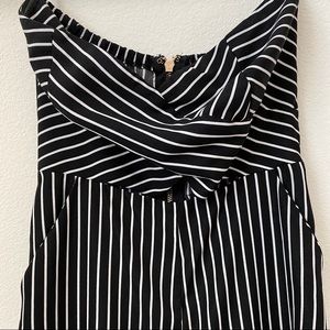 Black with White Lined Jumpsuit